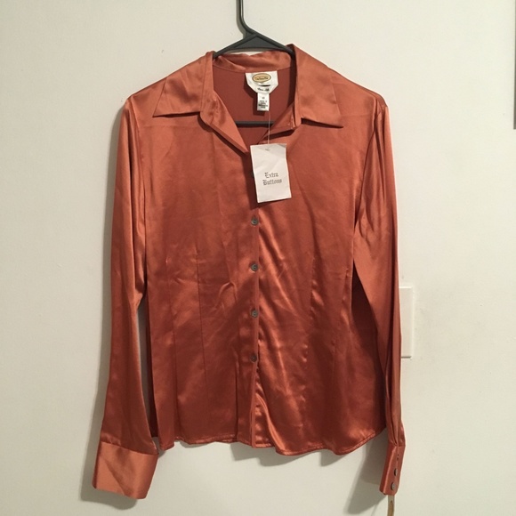 Talbots Tops - NWT Talbot's Pure Silk Copper Fall Blouse